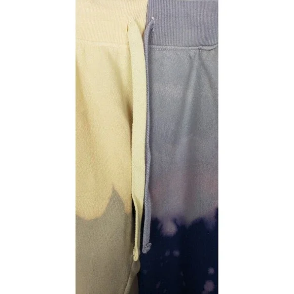 La Detresse Acid Wash Distressed Sweatpants M Colorful‎ Two Tone Artsy Grafitti - Picture 3 of 7